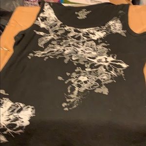 Black w/ white flowers